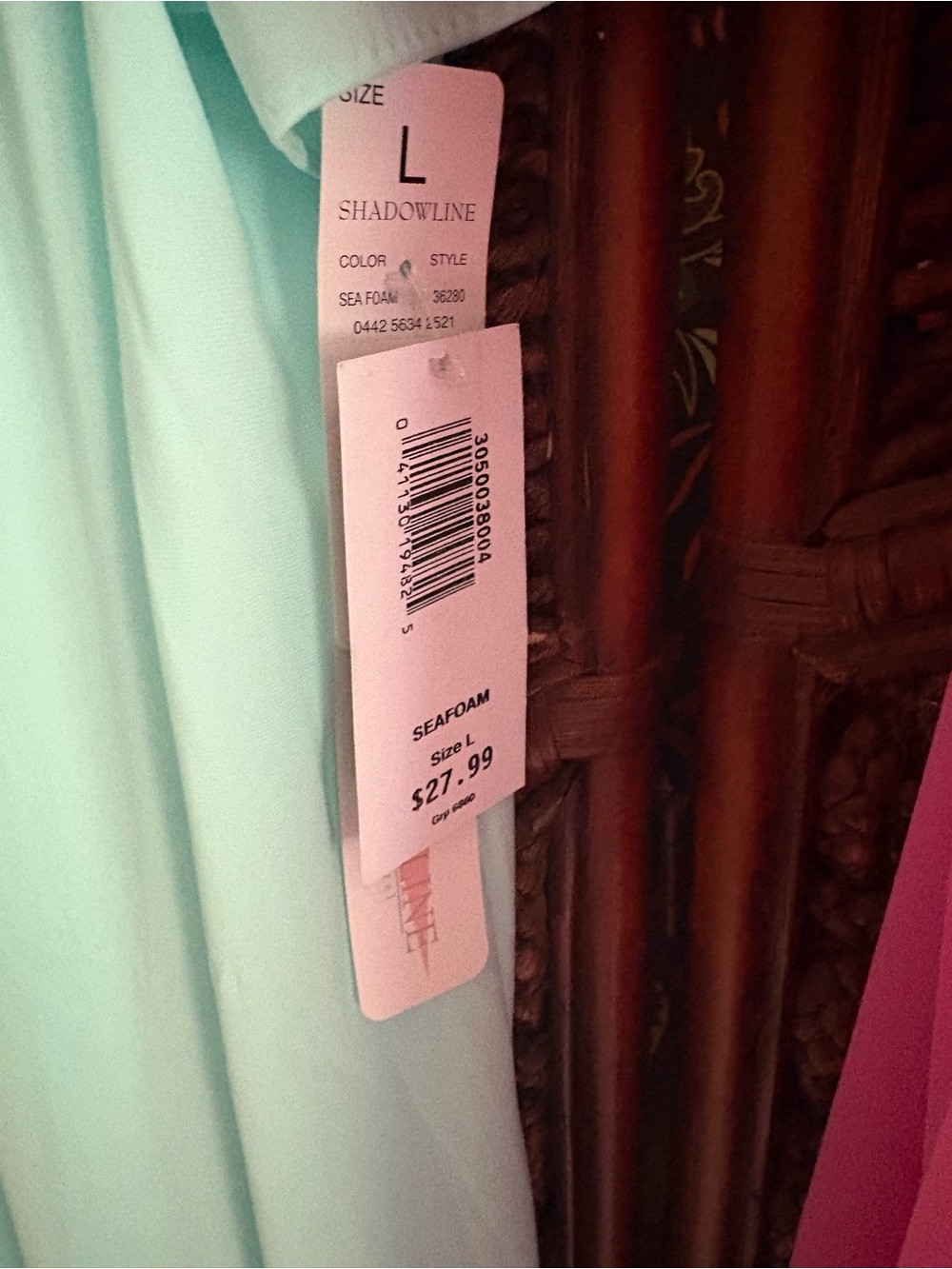 Shadowline 💕 Pastel Nightgown Lot Pink & Mint Vintage NWT size L - Picture 4 of 4
